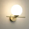 Jugen miloox applique da interno oro sfera vetro bianco