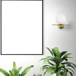 Jugen miloox applique da interno oro sfera vetro bianco