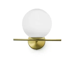 Jugen miloox applique da interno oro sfera vetro bianco