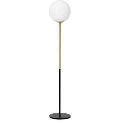 Jugen miloox lampada da terra dimmerabile oro vetro bianco