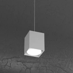Kit lampada a sospensione cubo grigio per binario monofase bianco