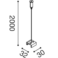 Kit sospensione bianco binari sospesi trifase 1 cavo acciaio 2m con bloccacavo incluso gea luce