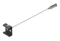 Kit sospensione nero per binario trifase 1 cavo acciaio 2m e bloccacavo gea luce
