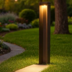 Kurt pt 3000k ideal lux lampione marrone ip54