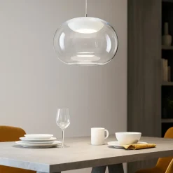 La mariee stilnovo lampadario moderno vetro trasparente led 9w 3000k
