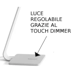 Lama stilnovo lampada da scrivania bianca led 3000k dimmerabile touch