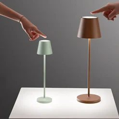 Lampada bianca h39cm portatile da tavolino per ristoranti diva perenz