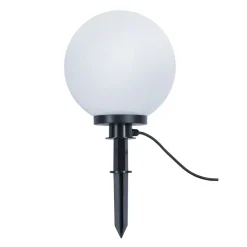 Lampada con picchetto sfera bianca da giardino 30cm 5mt cavo con spina