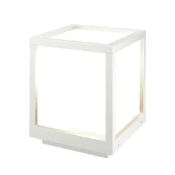 Lampada da esterno da appoggio cubo bianco