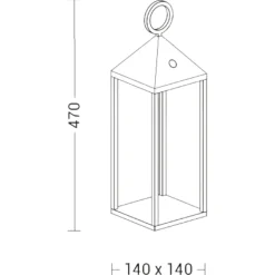 Lampada da esterno da terra portatile led corten