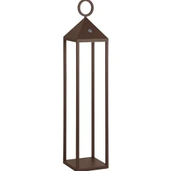 Lampada da esterno led lanterna portatile marrone corten