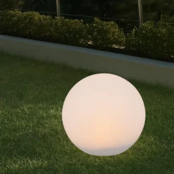 Lampada da giardino sfera con picchetto solare led rgb 30cm ip65