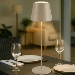 Lampada da tavolino alta 39cm portatile diva sabbia perenz