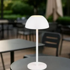 Lampada da tavolino bianca senza fili ricaricabile moderna per esterno
