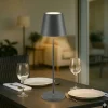 Lampada da tavolino grigio scuro diva 39cm per ristoranti portatile