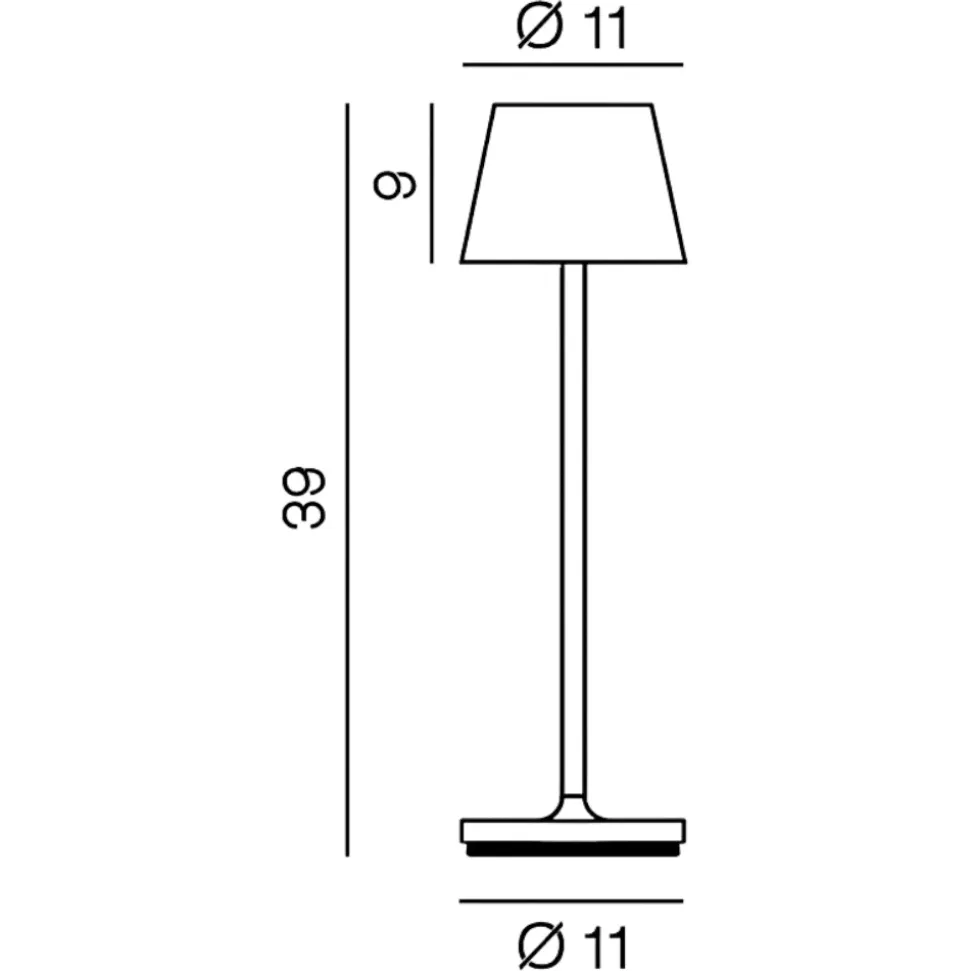 Lampada da tavolino grigio scuro diva 39cm per ristoranti portatile