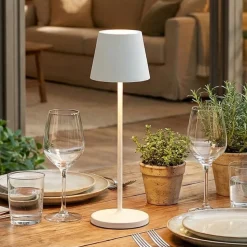 Lampada da tavolino h28 cm minidiva bianco portatile per ristoranti