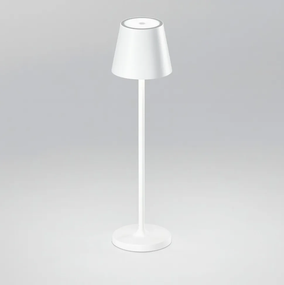 Lampada da tavolino h28 cm minidiva bianco portatile per ristoranti