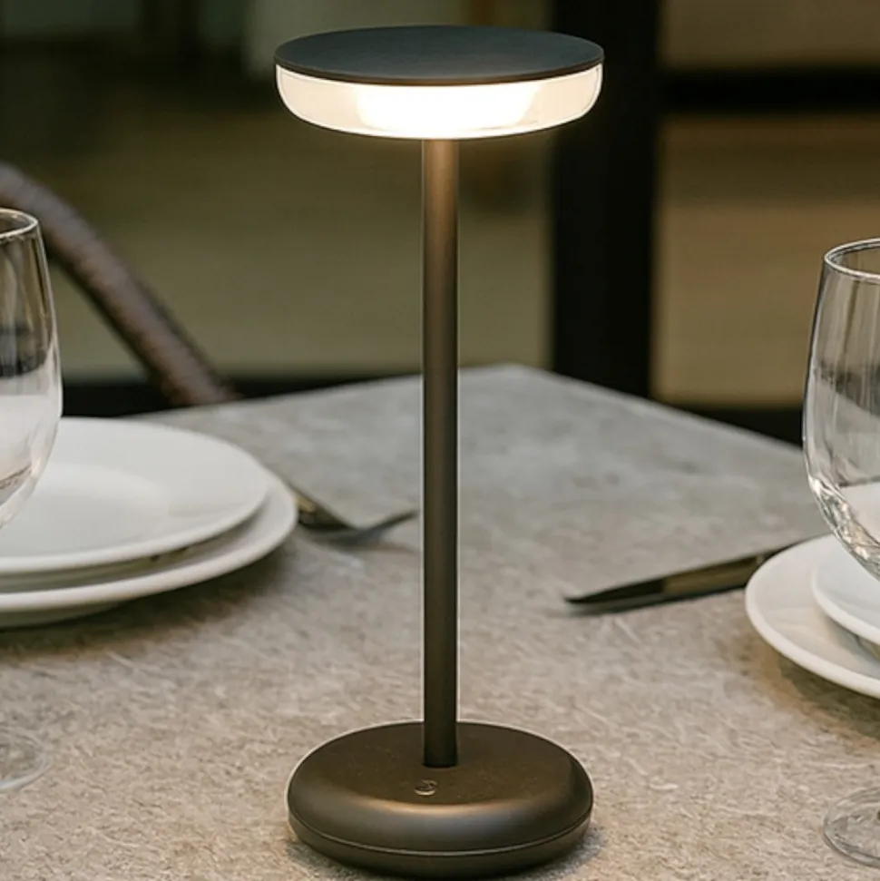 Lampada da tavolino led grigio soap perenz portatile per esterno