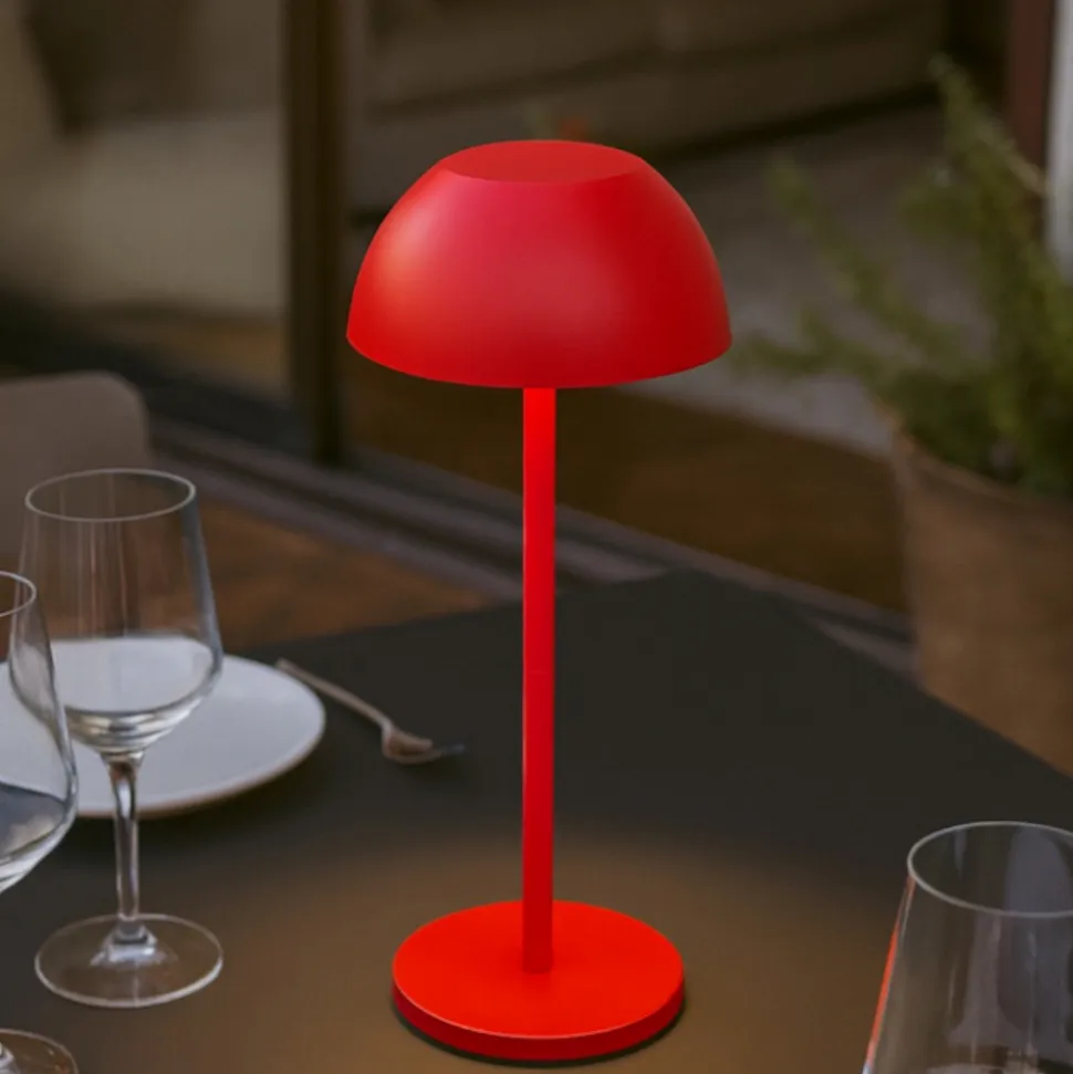Lampada da tavolino portatile senza fili rossa led moderna