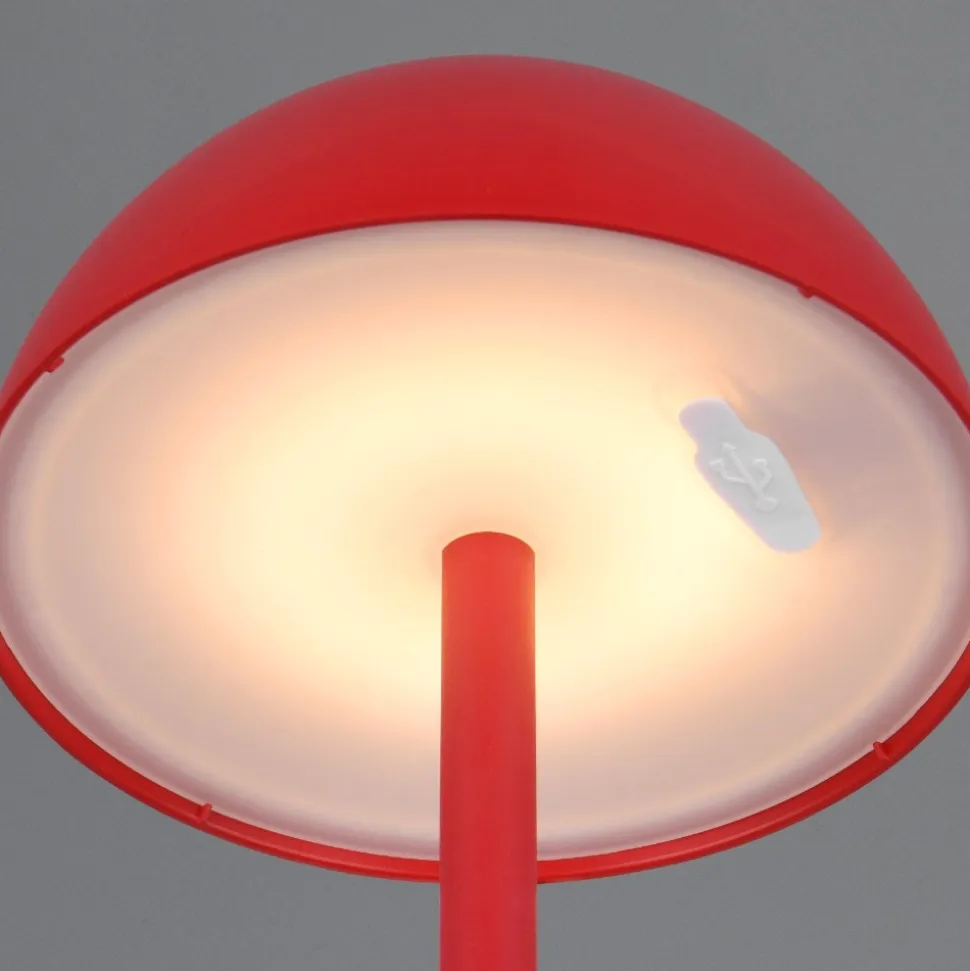 Lampada da tavolino portatile senza fili rossa led moderna