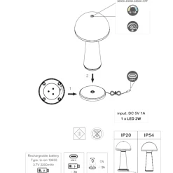 Lampada da tavolino portatile senza fili sabbia led 3000k
