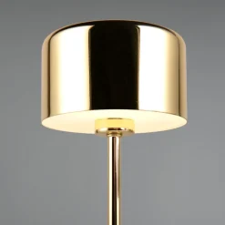 Lampada da tavolino portatile ricaricabile senza fili oro lucido moderna