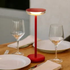 Lampada da tavolino rossa portatile ricaricabile led soap perenz