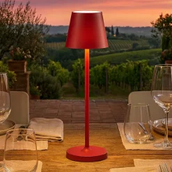Lampada da tavolino rossa minidiva h28 cm perenz illuminazione