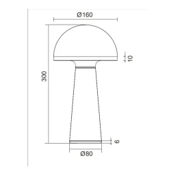 Lampada da tavolino rossa portatile ricaricabile led