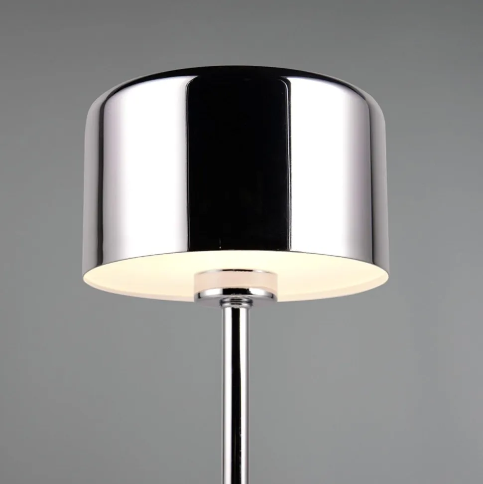 Lampada da tavolino senza fili cromata ricaricabile portatile