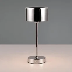 Lampada da tavolino senza fili cromata ricaricabile portatile