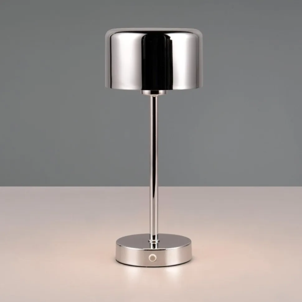 Lampada da tavolino senza fili cromata ricaricabile portatile