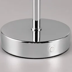 Lampada da tavolino senza fili cromata ricaricabile portatile