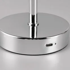 Lampada da tavolino senza fili cromata ricaricabile portatile