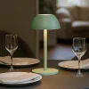 Lampada da tavolino verde pistacchio portatile senza fili per esterno