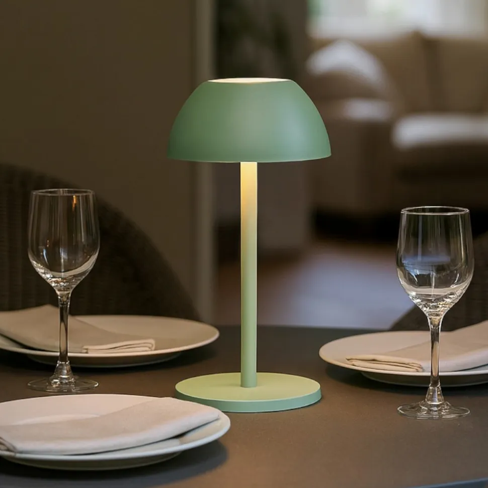 Lampada da tavolino verde pistacchio portatile senza fili per esterno