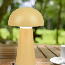 Lampada da tavolo da esterno senza fili giallo per esterni ricaricabile moderna