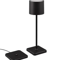 Lampada da tavolo nera portatile senza fili moderna