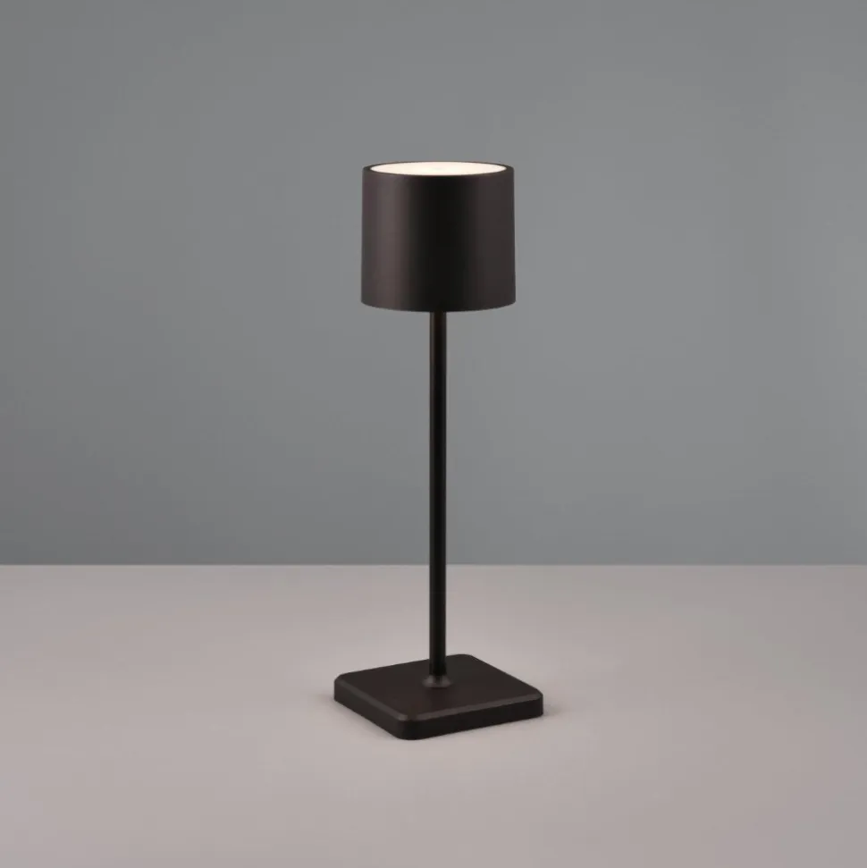 Lampada da tavolo nera portatile senza fili moderna