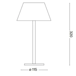 Lampada da tavolo per esterno ip54 pure tl ideal lux portatile corten led