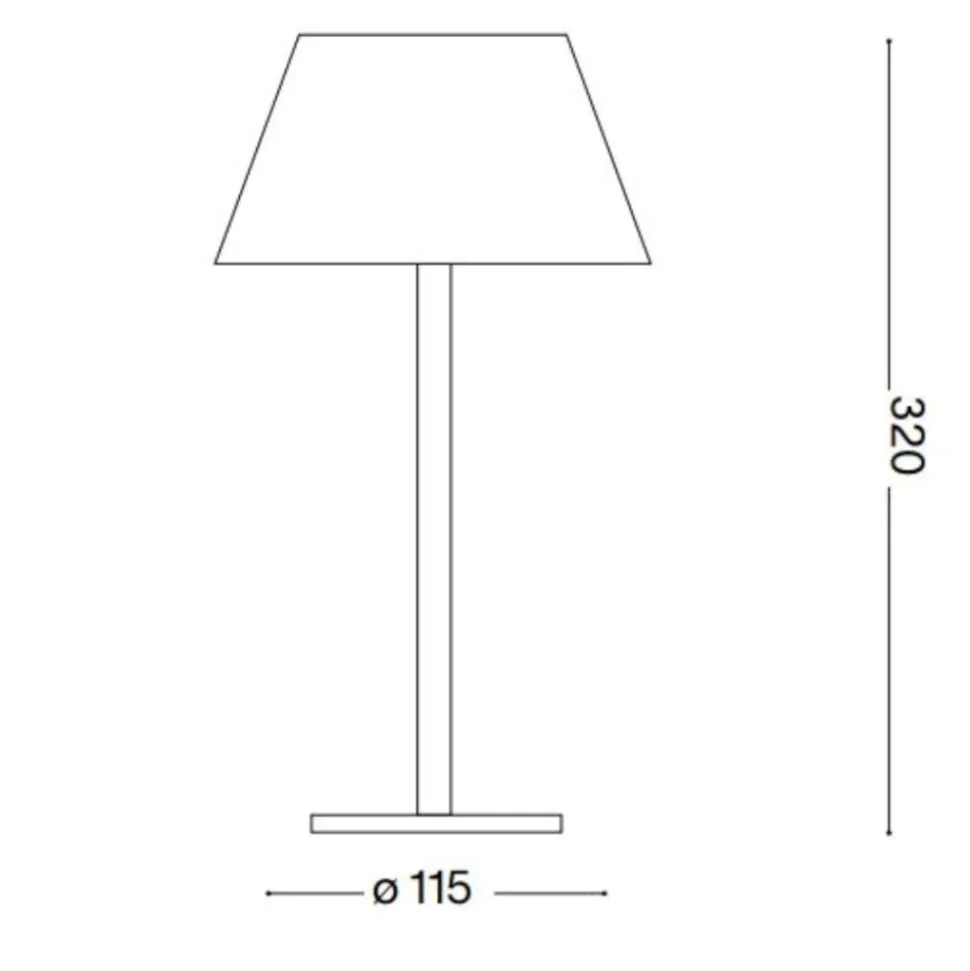 Lampada da tavolo per esterno ip54 pure tl ideal lux portatile corten led