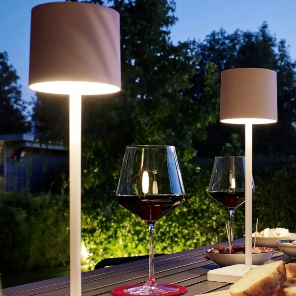 Lampada da tavolo per esterno senza fili bianca led ricaricabile