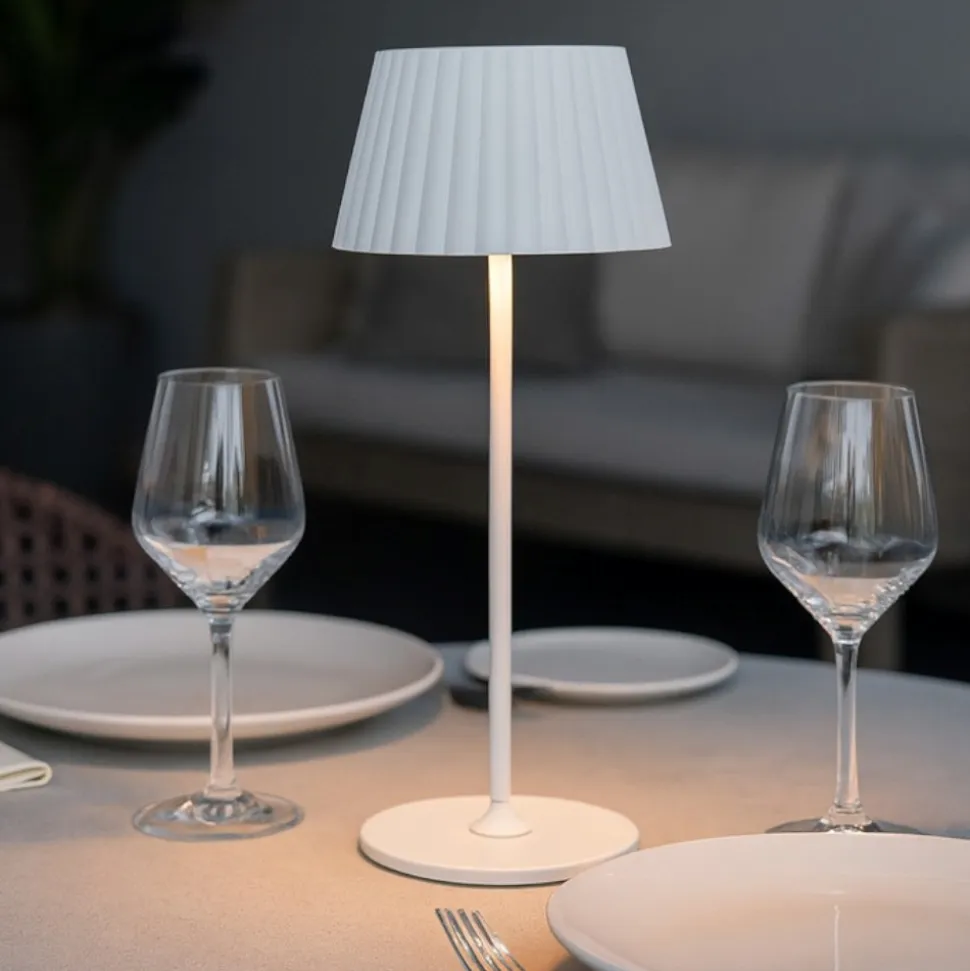 Lampada da tavolo portatile bianca ricaricabile led 3000k