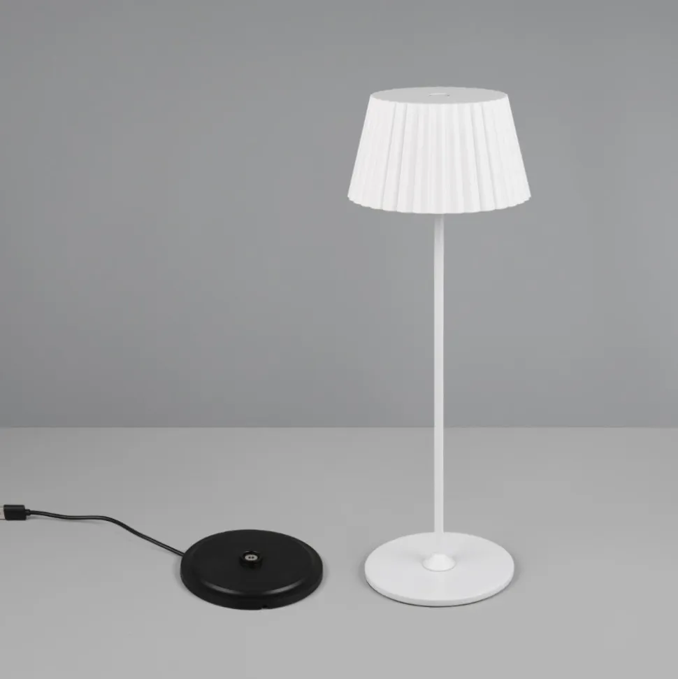 Lampada da tavolo portatile bianca ricaricabile led 3000k