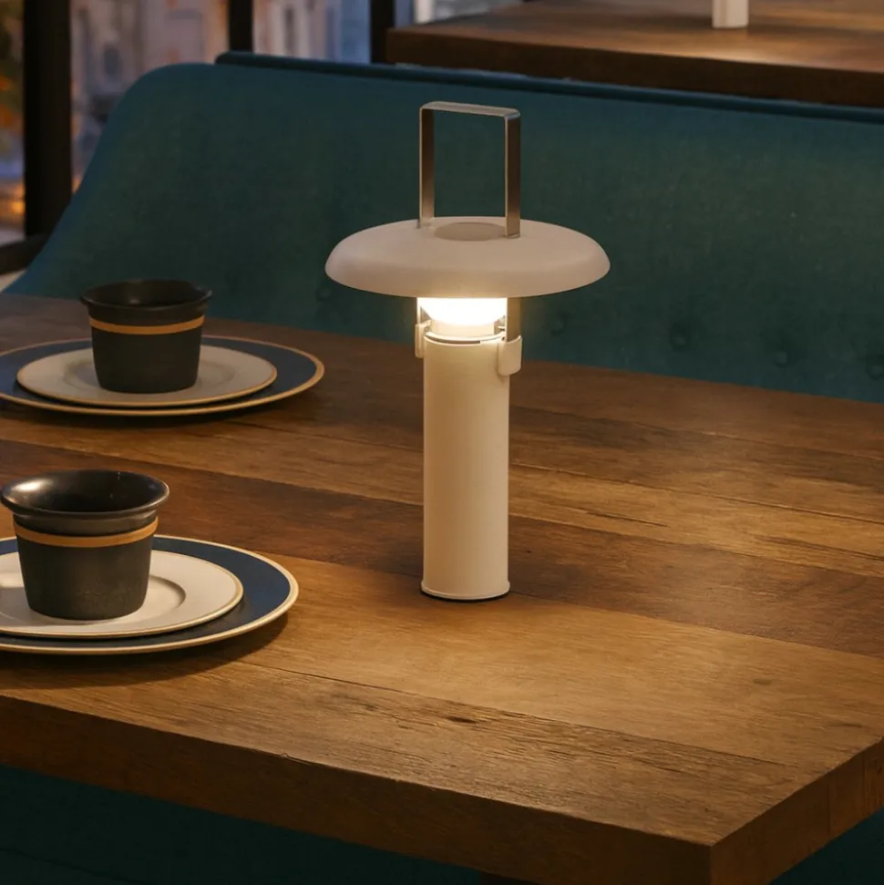 Lampada da tavolo portatile senza fili linea light camping bianca