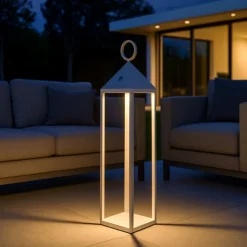 Lampada da terra led bianca portatile per esterno