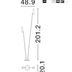Lampada moderna da esterno nera led 17w 3000k