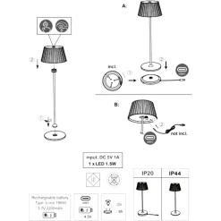 Lampada portatile led 3000k da tavolo verde pistacchio