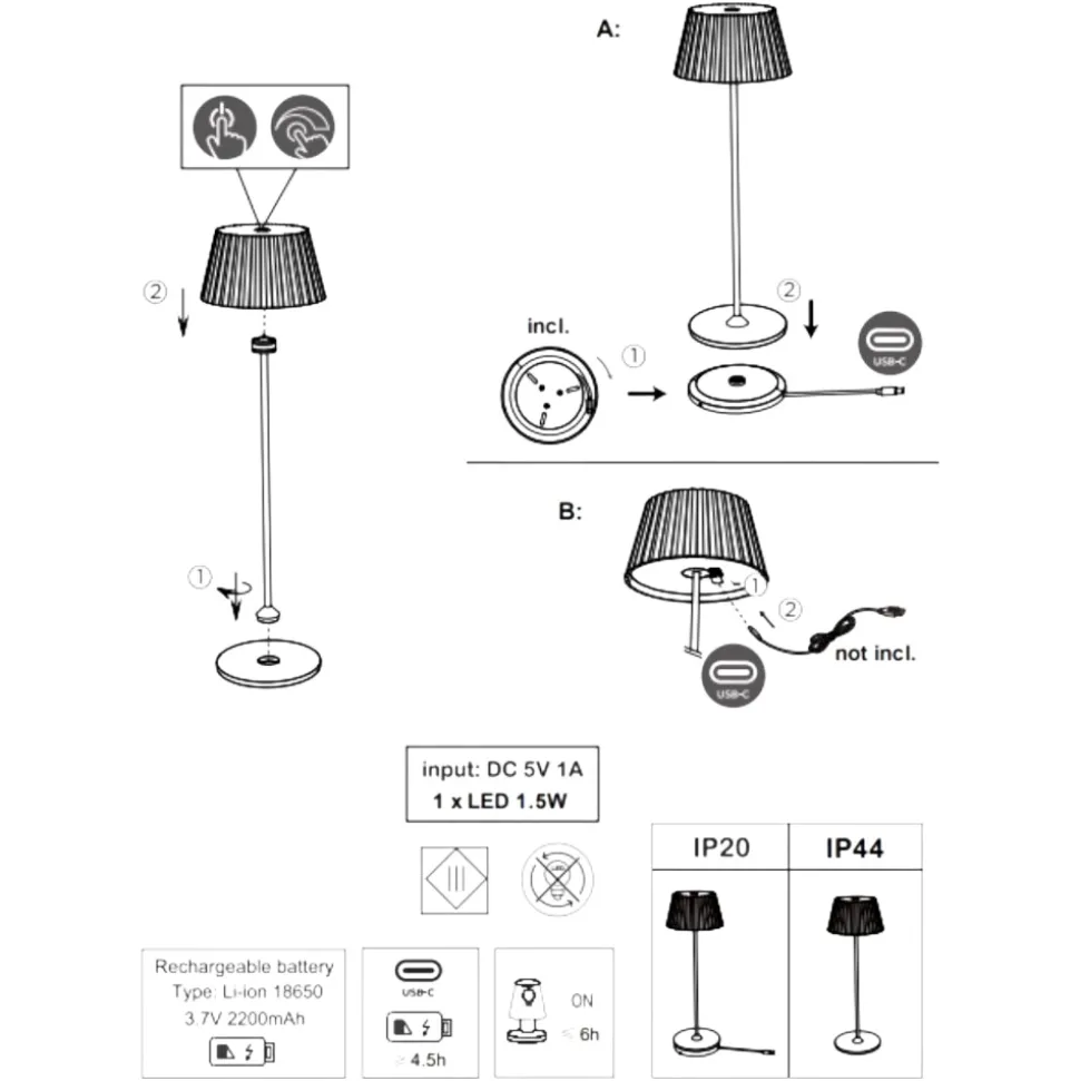 Lampada portatile led 3000k da tavolo verde pistacchio